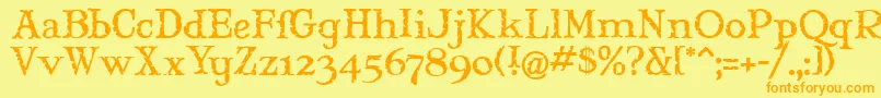 MARYJM   Font – Orange Fonts on Yellow Background