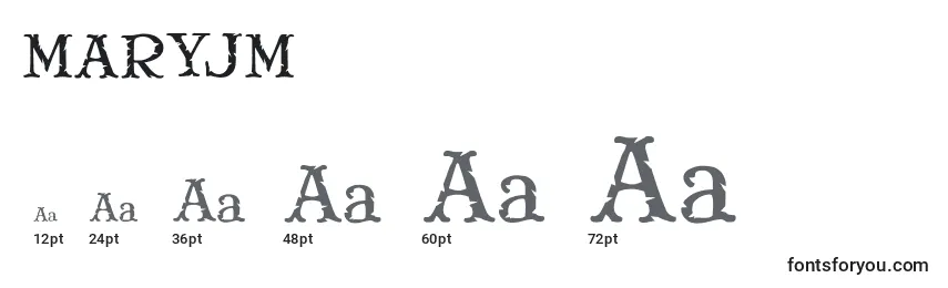Размеры шрифта MARYJM   (133703)