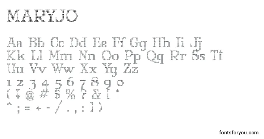 Czcionka MARYJO   (133704) – alfabet, cyfry, specjalne znaki