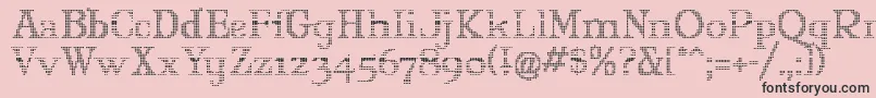 MARYJO  -fontti – mustat fontit vaaleanpunaisella taustalla