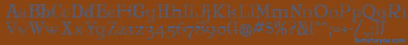 フォントMARYJO   – 茶色の背景に青い文字