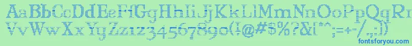 MARYJO  -fontti – siniset fontit vihreällä taustalla