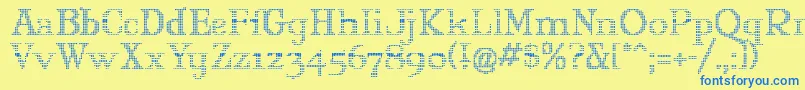 MARYJO  -fontti – siniset fontit keltaisella taustalla