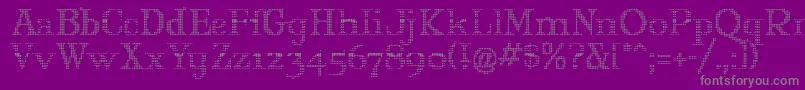 MARYJO  -fontti – harmaat kirjasimet violetilla taustalla