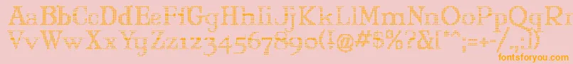 MARYJO  -Schriftart – Orangefarbene Schriften auf rosa Hintergrund