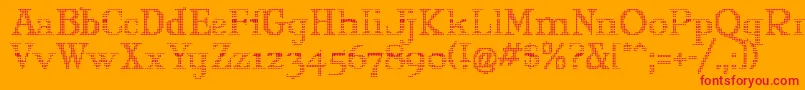 MARYJO  -Schriftart – Rote Schriften auf orangefarbenem Hintergrund