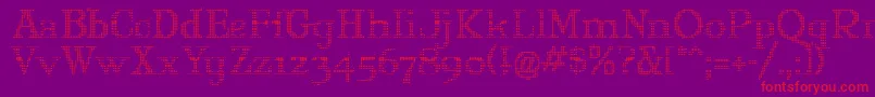 フォントMARYJO   – 紫の背景に赤い文字