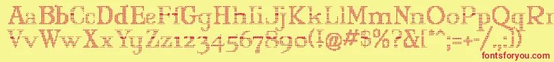 MARYJO  -fontti – punaiset fontit keltaisella taustalla