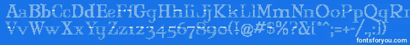 フォントMARYJO   – 青い背景に白い文字