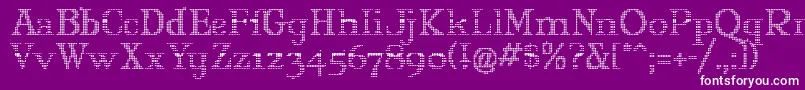 MARYJO  -fontti – valkoiset fontit violetilla taustalla