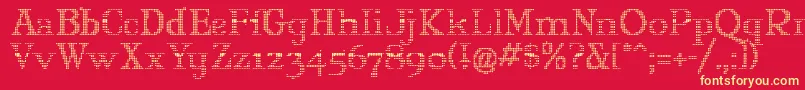 MARYJO  -fontti – keltaiset fontit punaisella taustalla
