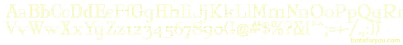 MARYJO  -Schriftart – Gelbe Schriften auf weißem Hintergrund