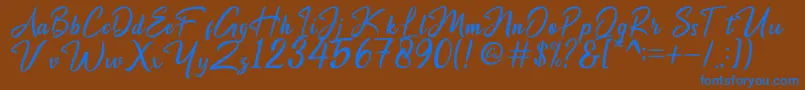 Maryland Font – Blue Fonts on Brown Background