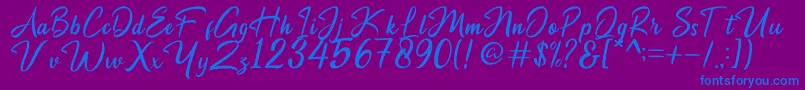 Maryland Font – Blue Fonts on Purple Background