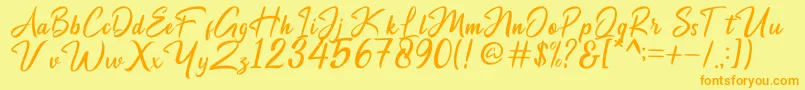 Maryland Font – Orange Fonts on Yellow Background