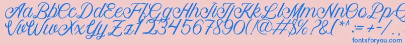 Maryland1 Font – Blue Fonts on Pink Background