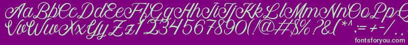 Maryland1 Font – Green Fonts on Purple Background