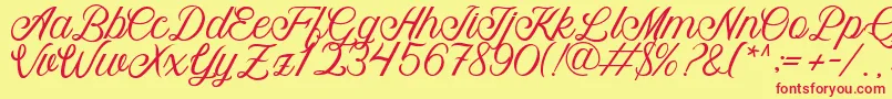 Maryland1 Font – Red Fonts on Yellow Background