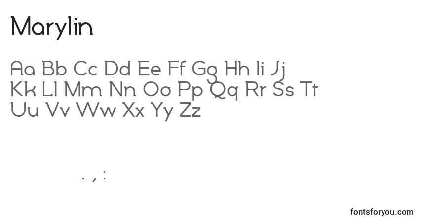 Schriftart Marylin – Alphabet, Zahlen, spezielle Symbole
