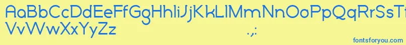 Marylin Font – Blue Fonts on Yellow Background