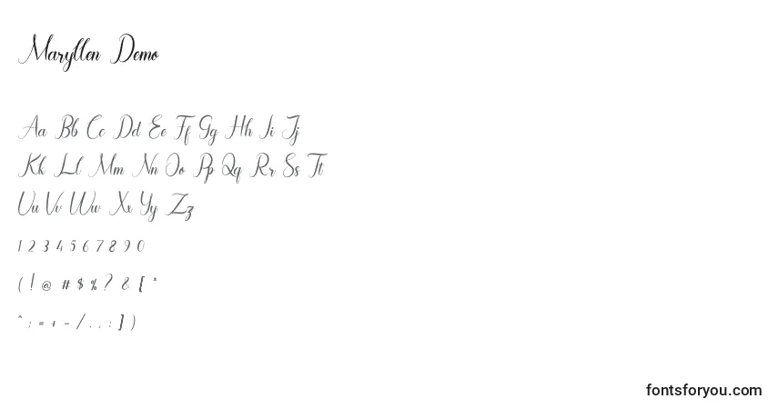 Шрифт Maryllen Demo – алфавит, цифры, специальные символы