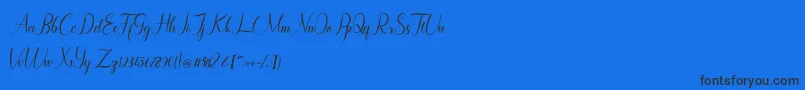 Maryllen Demo-Schriftart – Schwarze Schriften auf blauem Hintergrund