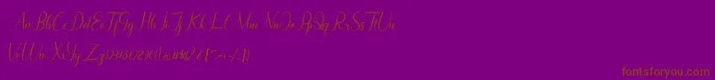 Maryllen Demo-Schriftart – Braune Schriften auf violettem Hintergrund