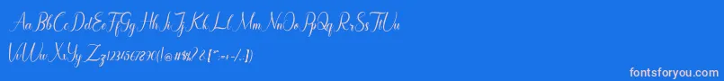 Maryllen Demo-Schriftart – Rosa Schriften auf blauem Hintergrund