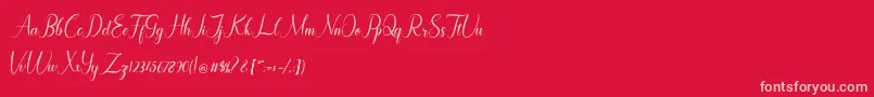 Maryllen Demo-Schriftart – Rosa Schriften auf rotem Hintergrund