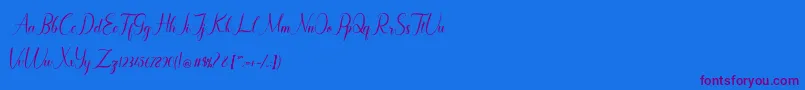 Maryllen Demo-Schriftart – Violette Schriften auf blauem Hintergrund