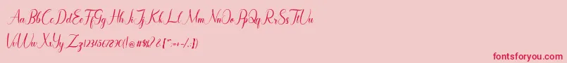 Maryllen Demo-Schriftart – Rote Schriften auf rosa Hintergrund