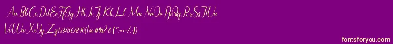 Maryllen Demo-Schriftart – Gelbe Schriften auf violettem Hintergrund