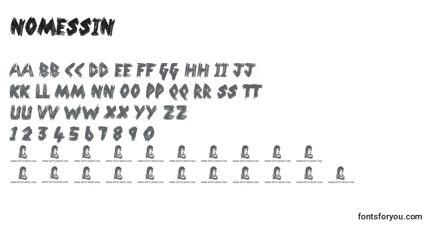 A fonte NoMessin – alfabeto, números, caracteres especiais