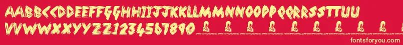 NoMessin Font – Yellow Fonts on Red Background