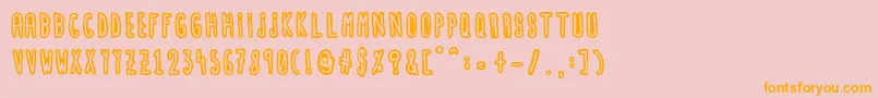 marР±a dolores-Schriftart – Orangefarbene Schriften auf rosa Hintergrund