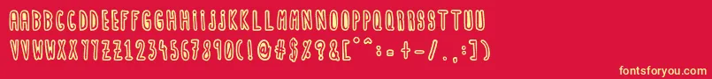 marР±a dolores Font – Yellow Fonts on Red Background