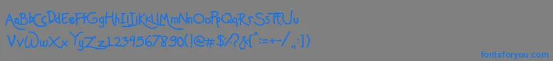 フォントMas Pendi Wow – 灰色の背景に青い文字
