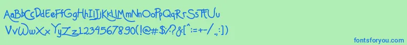 Mas Pendi Wow Font – Blue Fonts on Green Background