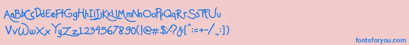 Mas Pendi Wow Font – Blue Fonts on Pink Background