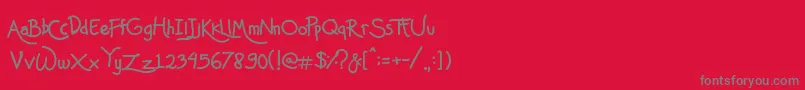 Mas Pendi Wow Font – Gray Fonts on Red Background