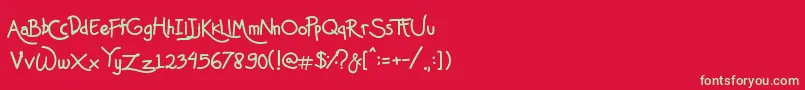 フォントMas Pendi Wow – 赤い背景に緑の文字