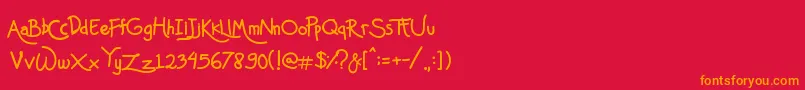 Mas Pendi Wow Font – Orange Fonts on Red Background