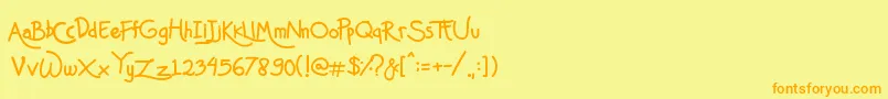 Mas Pendi Wow Font – Orange Fonts on Yellow Background