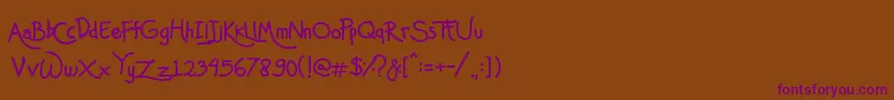 Mas Pendi Wow Font – Purple Fonts on Brown Background