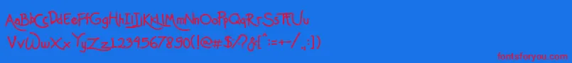 fuente Mas Pendi Wow – Fuentes Rojas Sobre Fondo Azul