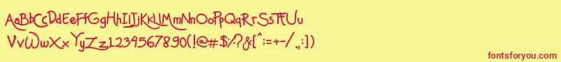 Mas Pendi Wow Font – Red Fonts on Yellow Background