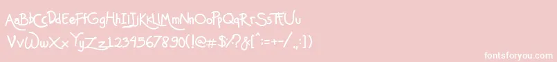 Mas Pendi Wow-Schriftart – Weiße Schriften auf rosa Hintergrund