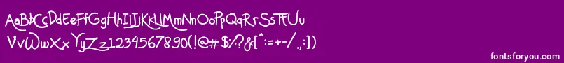 Mas Pendi Wow Font – White Fonts on Purple Background