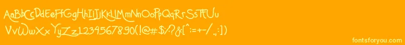 Mas Pendi Wow Font – Yellow Fonts on Orange Background
