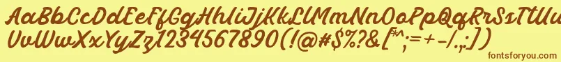 Шрифт Masbro Font by Rifki 7NTypes – коричневые шрифты на жёлтом фоне